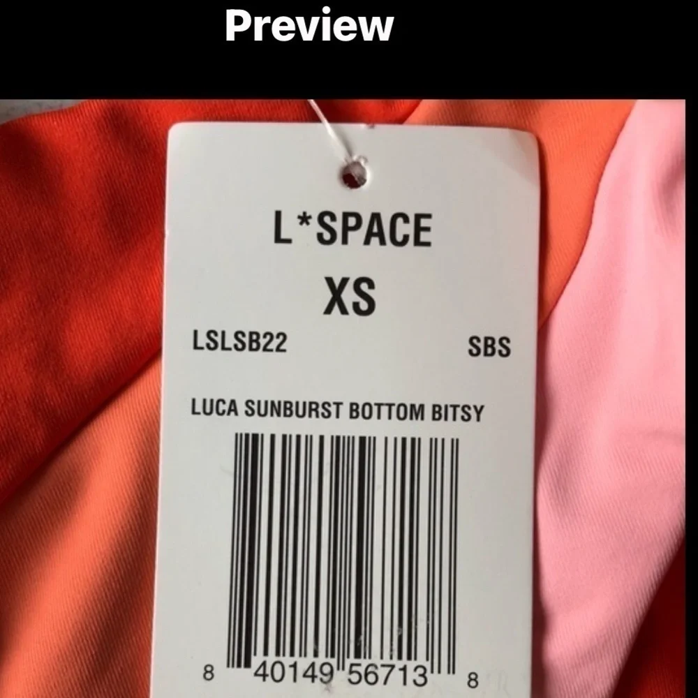 L space Lizzie Sunburst Top And Luca Sunburst Bitsy Bottoms Size XS NWT
